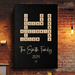 Custom Family Name Scrabble Gifts - Personalized Canvas