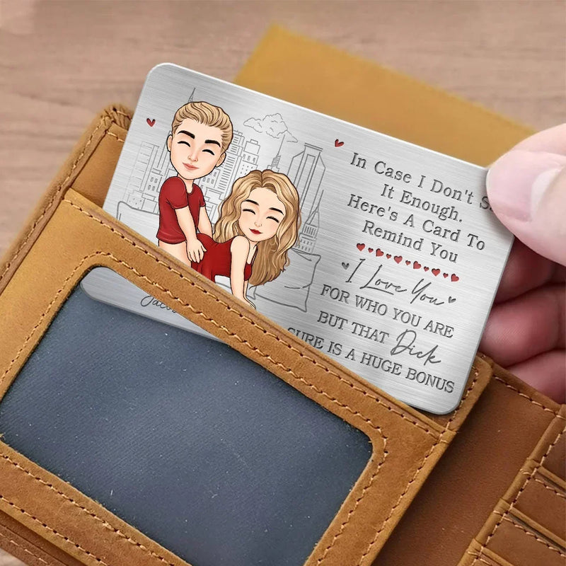 Custom Name Funny Naughty Couple Gifts - Personalized Aluminum Wallet Card