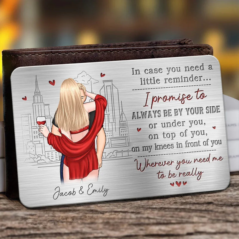 My Partner In Wine - Couple Personalized Custom Aluminum Wallet Card - Gift For Husband Wife, Anniversary