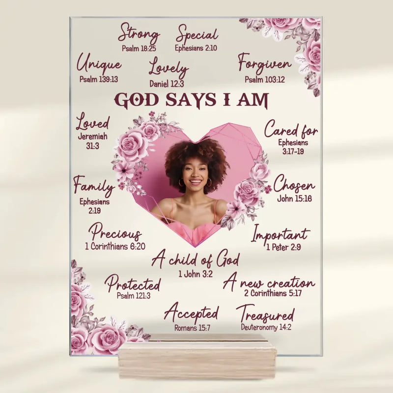 Custom Photo Christian Affirmation Gifts for Women - Personalized Acrylic Plaque