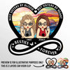 Not Sisters By Blood But Sisters By Heart - Bestie Personalized Custom Car Visor Clip - Gift For Best Friends, BFF, Sisters