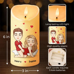 Custom Name Funny Naughty Couple Gifts - Personalized LED Candle