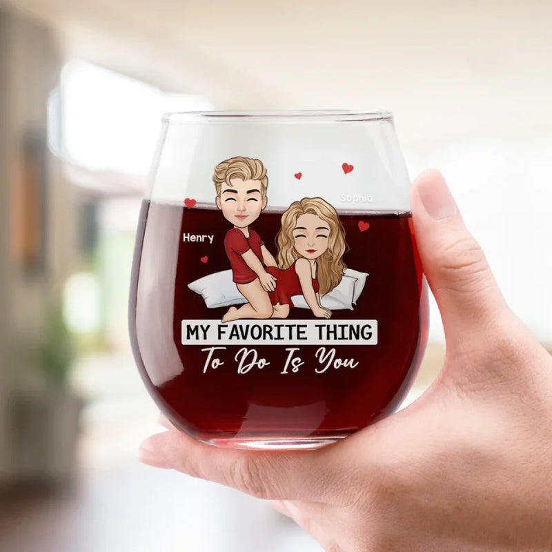 Custom Name Romantic Couple Gifts - Personalized Wine Glass