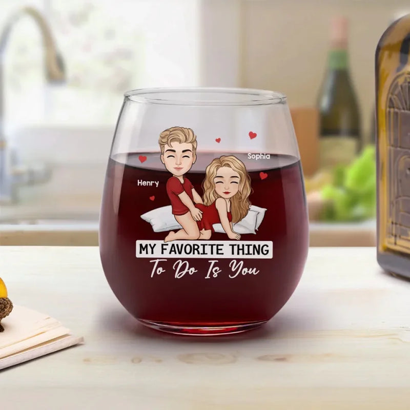 Custom Name Romantic Couple Gifts - Personalized Wine Glass