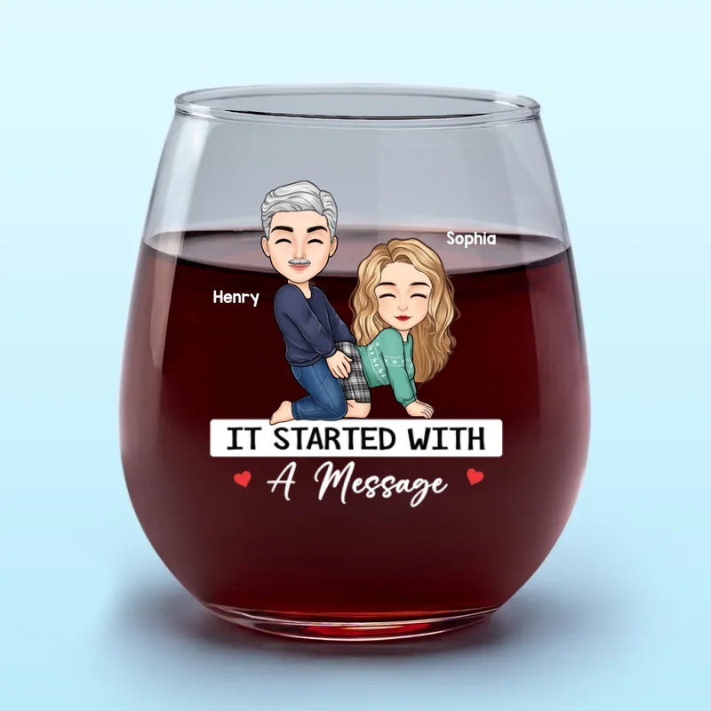 Custom Name Romantic Couple Gifts - Personalized Wine Glass
