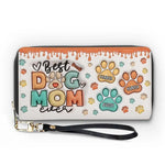 Custom Name Dog Mom Gifts for Women - Personalized Leather Long Wallet