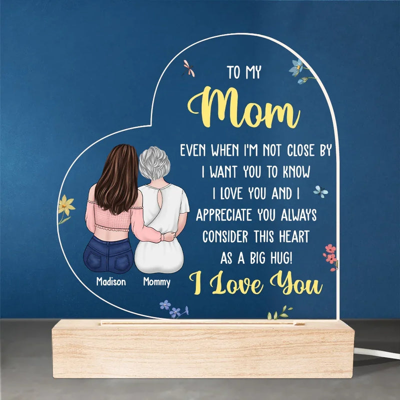 Consider This Heart As A Big Hug - Family  Personalized Custom Shaped 3D LED Light - Gift For Mom, Daughter