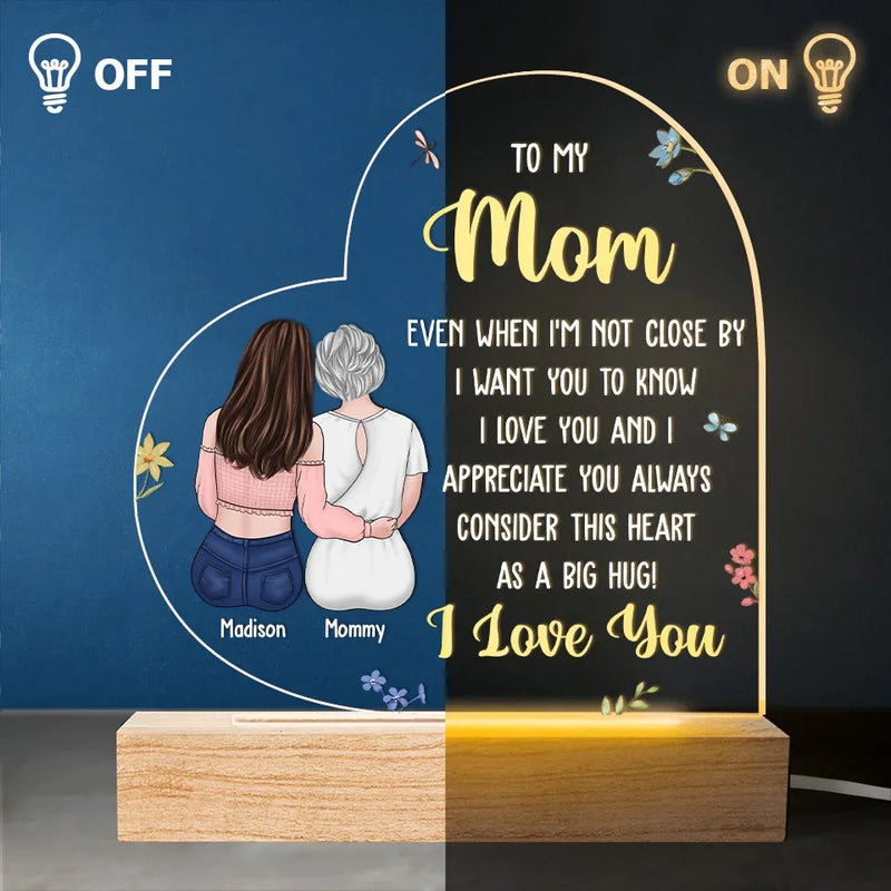 Consider This Heart As A Big Hug - Family  Personalized Custom Shaped 3D LED Light - Gift For Mom, Daughter