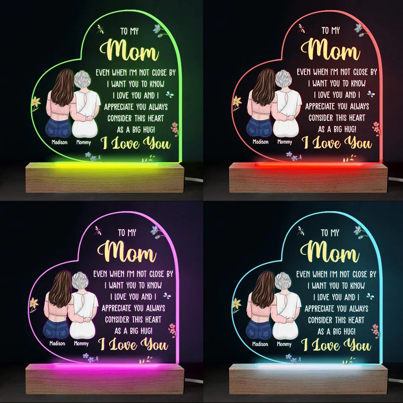 Consider This Heart As A Big Hug - Family  Personalized Custom Shaped 3D LED Light - Gift For Mom, Daughter