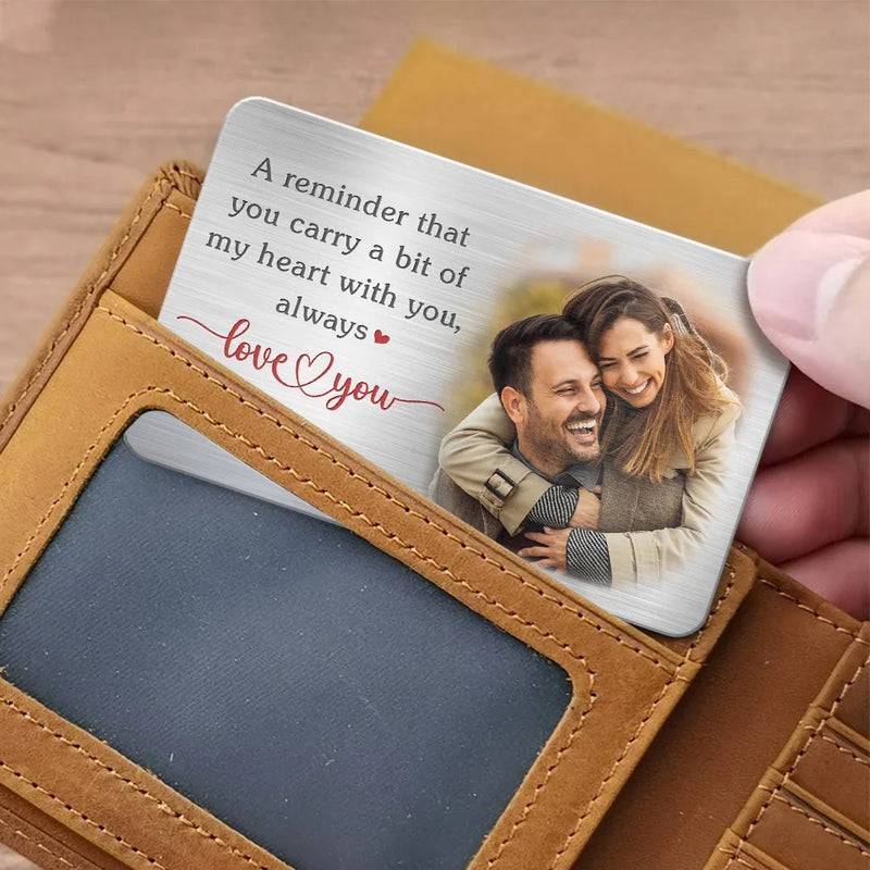 Custom Photo Couple Gifts - Personalized Aluminum Wallet Card