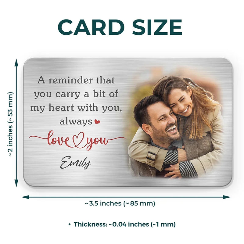 Custom Photo Couple Gifts - Personalized Aluminum Wallet Card