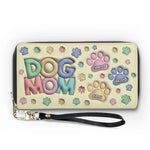 Custom Name Dog Mom Gifts for Women - Personalized Leather Long Wallet