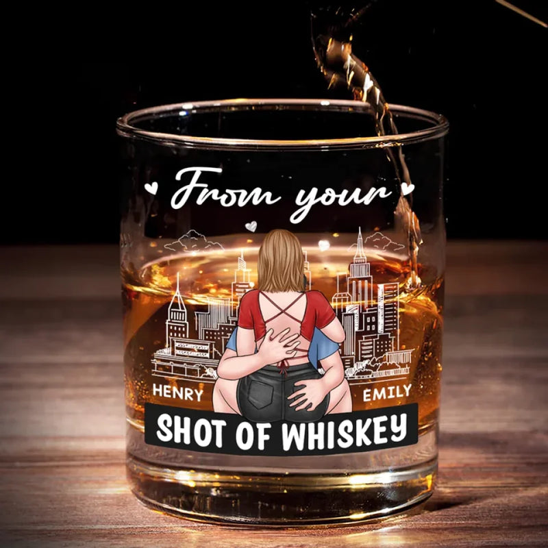 Your Embrace Is My Safe Haven - Couple Personalized Custom Whiskey Glass - Gift For Husband Wife, Anniversary