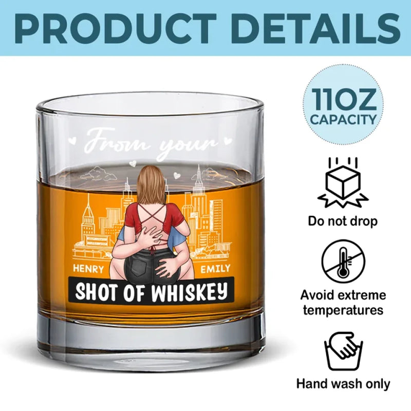 Your Embrace Is My Safe Haven - Couple Personalized Custom Whiskey Glass - Gift For Husband Wife, Anniversary