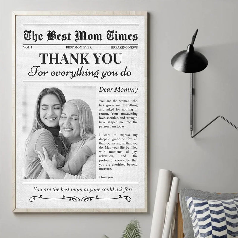 Custom Photo A Mother’s Love Is My Greatest Blessing - Family Personalized Custom Vertical Poster - Gift For Mom