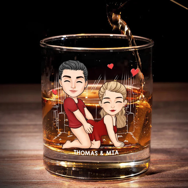 You’re My Favorite Reason To Smile - Couple Personalized Custom Whiskey Glass - Gift For Husband Wife, Anniversary