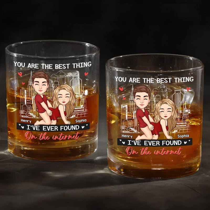 Custom Name Funny Internet Couple Gifts - Personalized Whiskey Glass