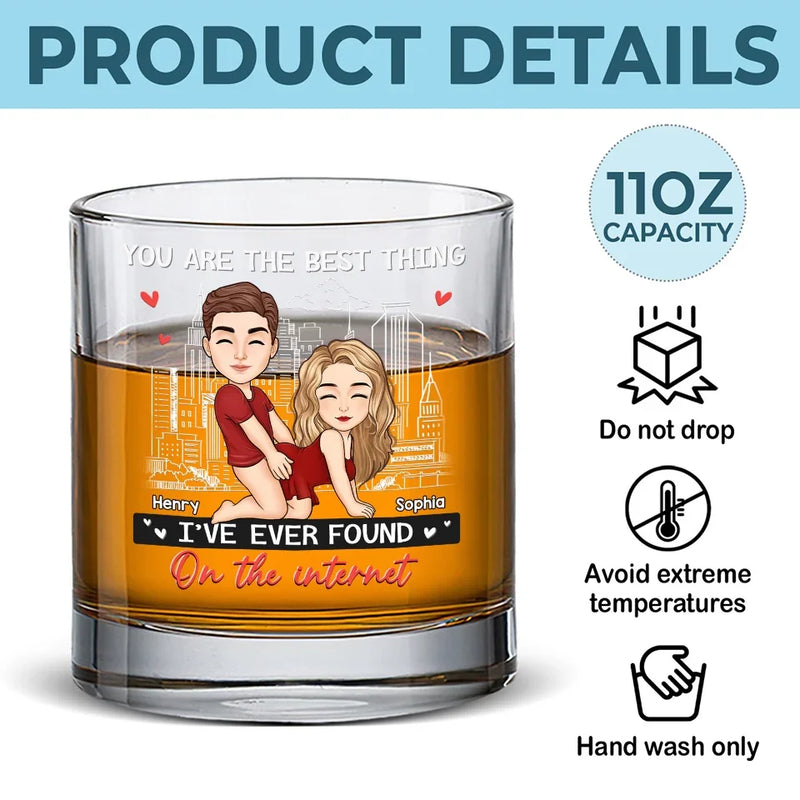 Custom Name Funny Internet Couple Gifts - Personalized Whiskey Glass