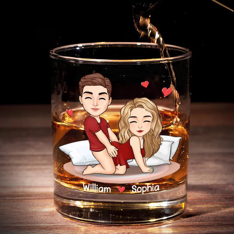 You’re The Piece I Was Missing - Couple Personalized Custom Whiskey Glass - Gift For Husband Wife, Anniversary