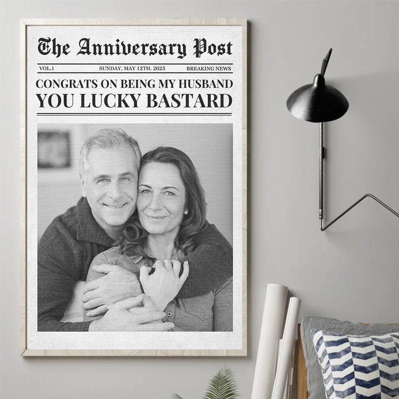 Custom Photo Funny Anniversary Gifts for Husband - Personalized Poster