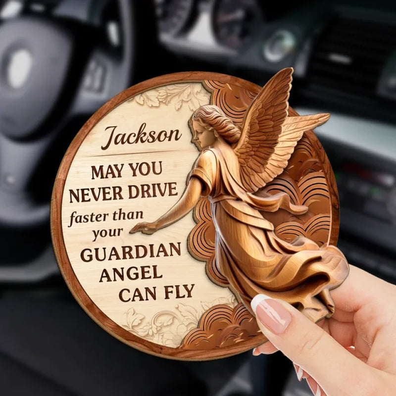 Custom Name Guardian Angel Gifts - Personalized Car Visor Clip