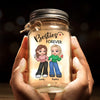 Better Together, Always And Forever - Bestie Personalized Custom Mason Jar Light - Christmas Gift For Best Friends, BFF, Sisters