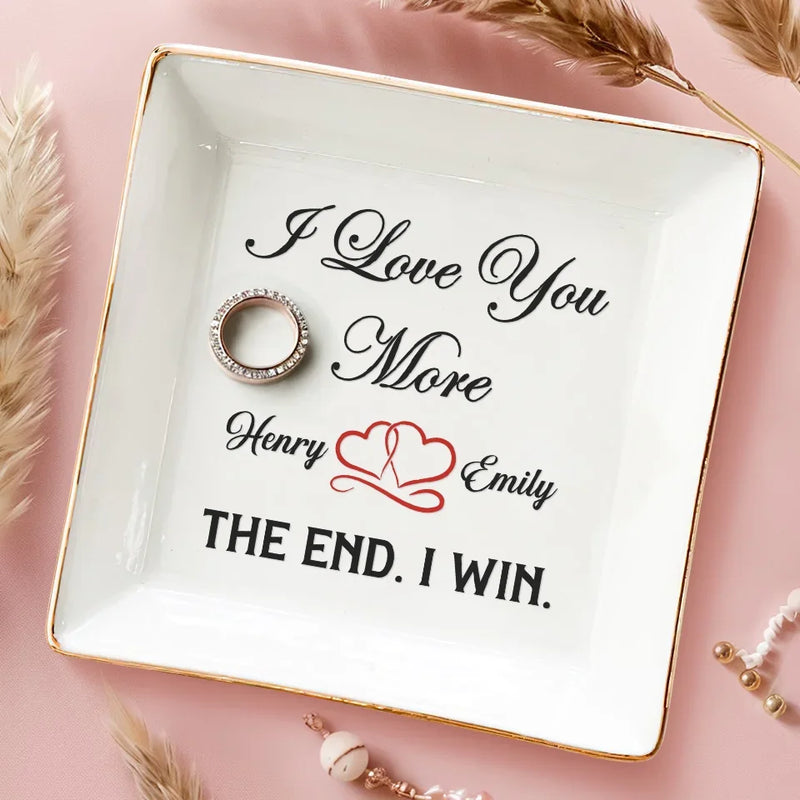 Happy Ending - Couple Personalized Custom Jewelry Dish - Gift For Husband Wife, Anniversary