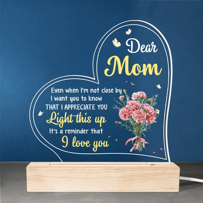 Thank You For Being The Light In My Life - Family  Personalized Custom Shaped 3D LED Light - Gift For Mom, Daughter