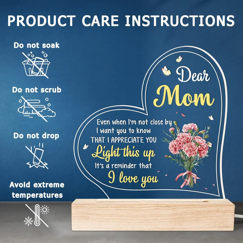 Thank You For Being The Light In My Life - Family  Personalized Custom Shaped 3D LED Light - Gift For Mom, Daughter