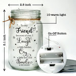 Custom Name Sister Friendship Gifts - Personalized Mason Jar Light