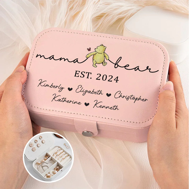 Custom Name Family Gifts for Mom - Personalized Jewelry Case