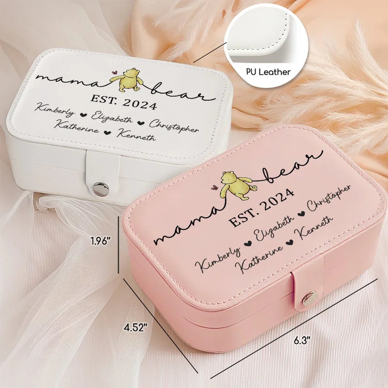 Custom Name Family Gifts for Mom - Personalized Jewelry Case