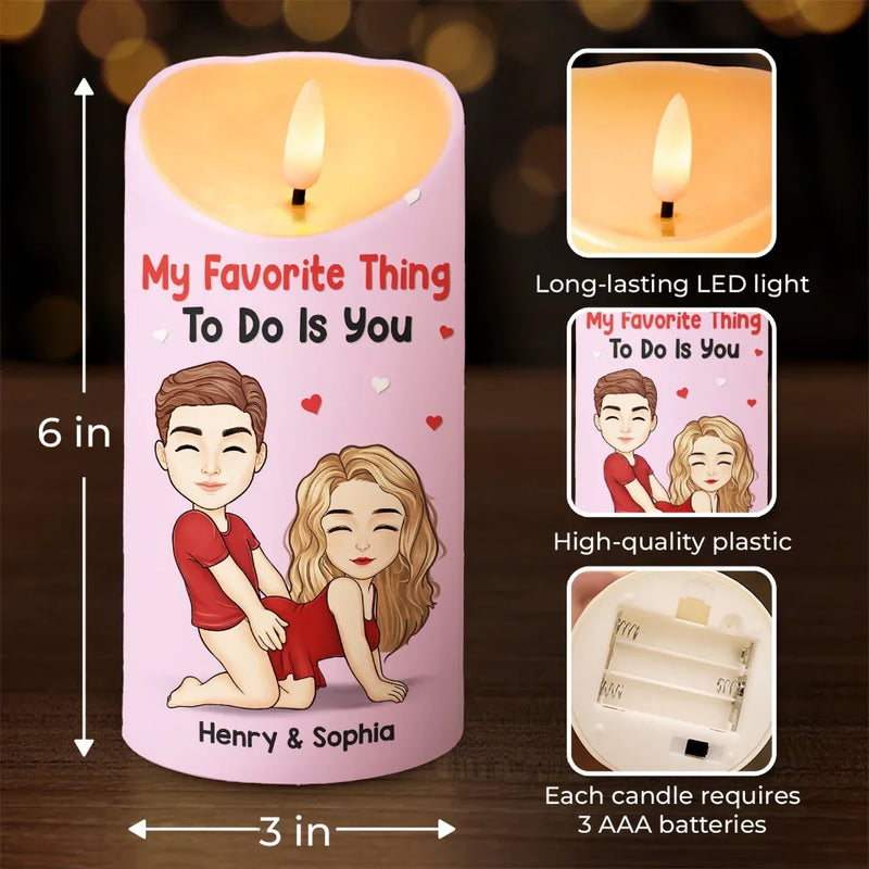 The Way You Tease Me Drives Me Crazy - Couple Personalized Custom LED Candle - Gift For Husband Wife, Anniversary