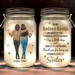 Custom Name Bestie Sister Gifts for Women - Personalized Mason Jar Light