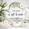 Engaged And In Love - Couple Personalized Custom Heart Shaped Acrylic Plaque - Gift For Husband Wife, Anniversary