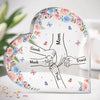 These Hands Hold My Whole World - Family Personalized Custom Heart Shaped Acrylic Plaque - Gift For Mom, Grandma