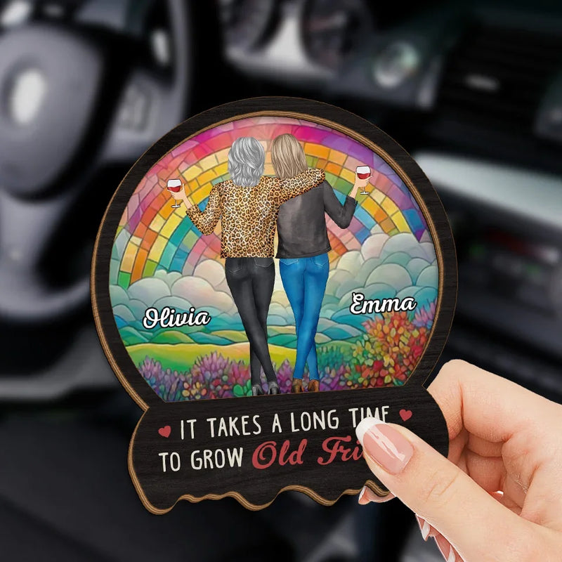 Custom Name Old Friends Gifts for Best Friends - Personalized Car Visor Clip