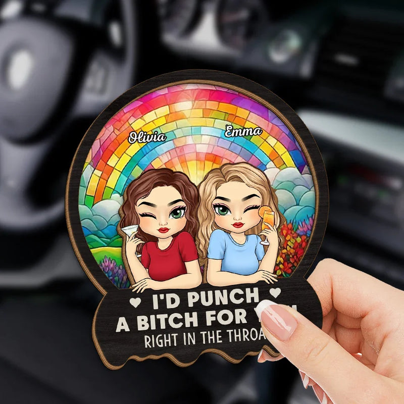 Chaos Looks Better When We’re Together - Bestie Personalized Custom Car Visor Clip - Gift For Best Friends, BFF, Sisters