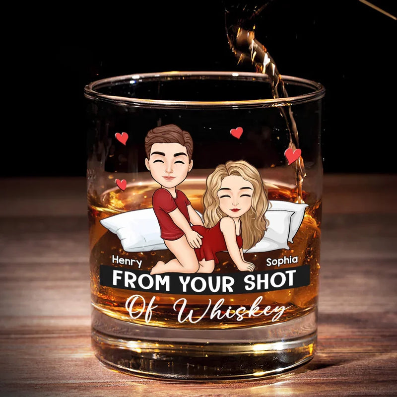 I Love Your Face Even When It's Behind My Back - Couple Personalized Custom Whiskey Glass - Gift For Husband Wife, Anniversary