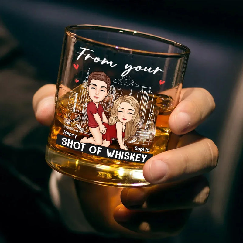 Custom Name Funny Couple Gifts - Personalized Whiskey Glass