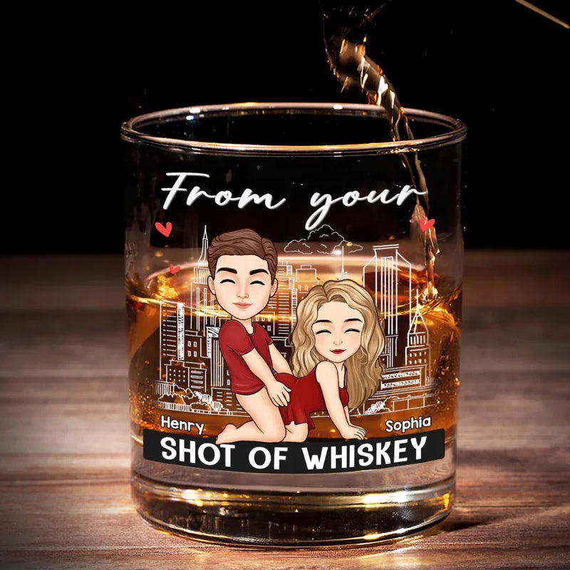 Custom Name Funny Couple Gifts - Personalized Whiskey Glass