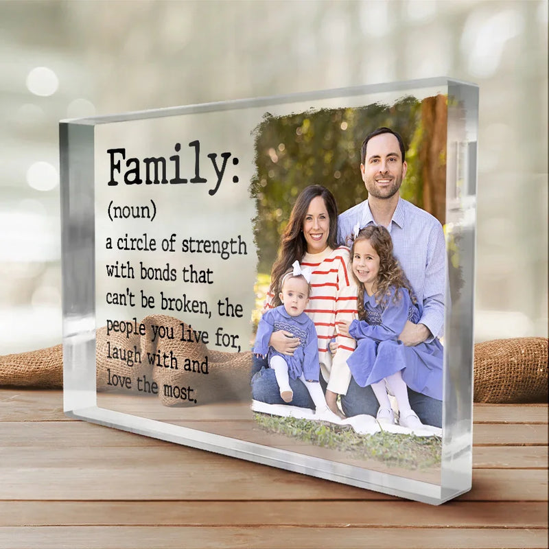 Custom Photo A Circle Of Strength With Bonds That Can't Be Broken  - Family Personalized Custom Rectangle Shaped Acrylic Plaque - Gift For Family Members
