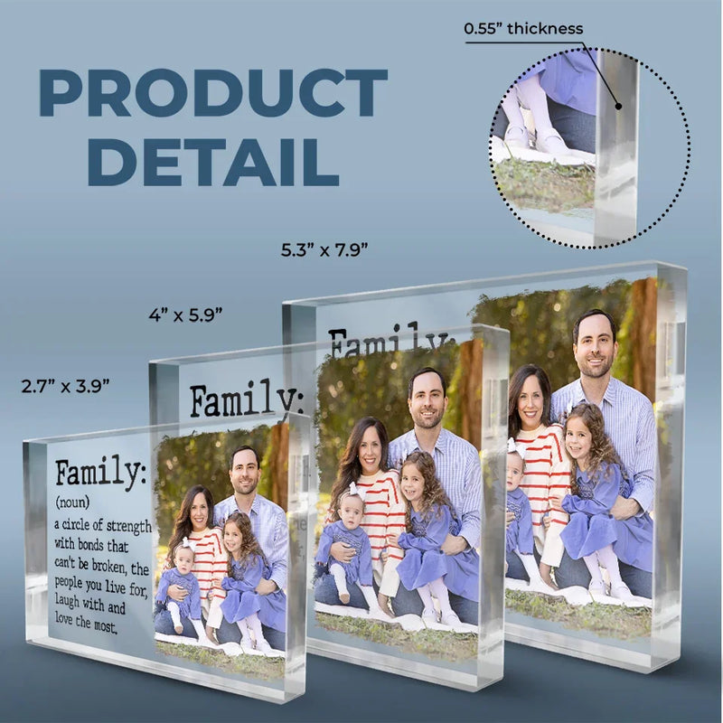 Custom Photo A Circle Of Strength With Bonds That Can't Be Broken  - Family Personalized Custom Rectangle Shaped Acrylic Plaque - Gift For Family Members