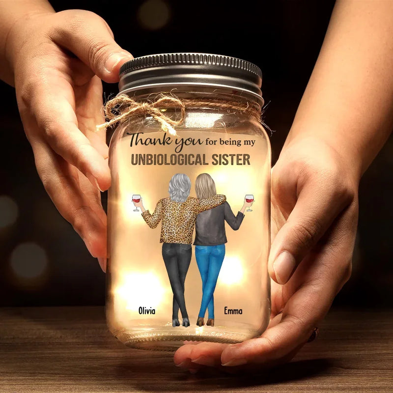 You Make My World Brighter Just By Being In It - Bestie Personalized Custom Mason Jar Light - Gift For Best Friends, BFF, Sisters