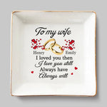 Custom Name Love Gifts for Wife - Personalized Jewelry Dish