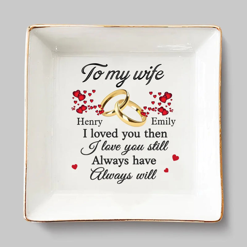 Custom Name Love Gifts for Wife - Personalized Jewelry Dish