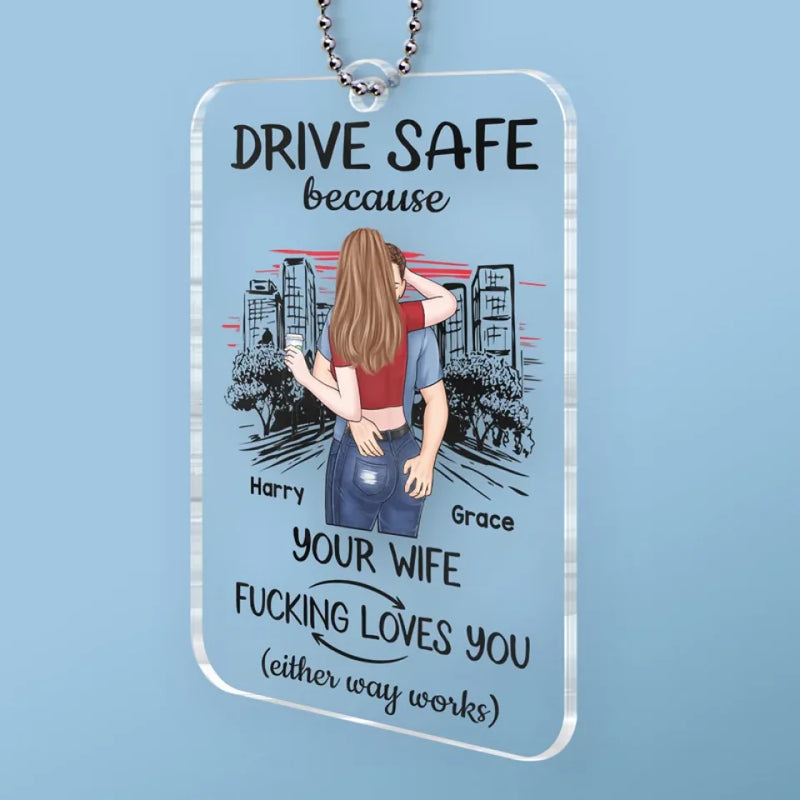 Custom Name Funny Wife Gifts - Personalized Car Ornament