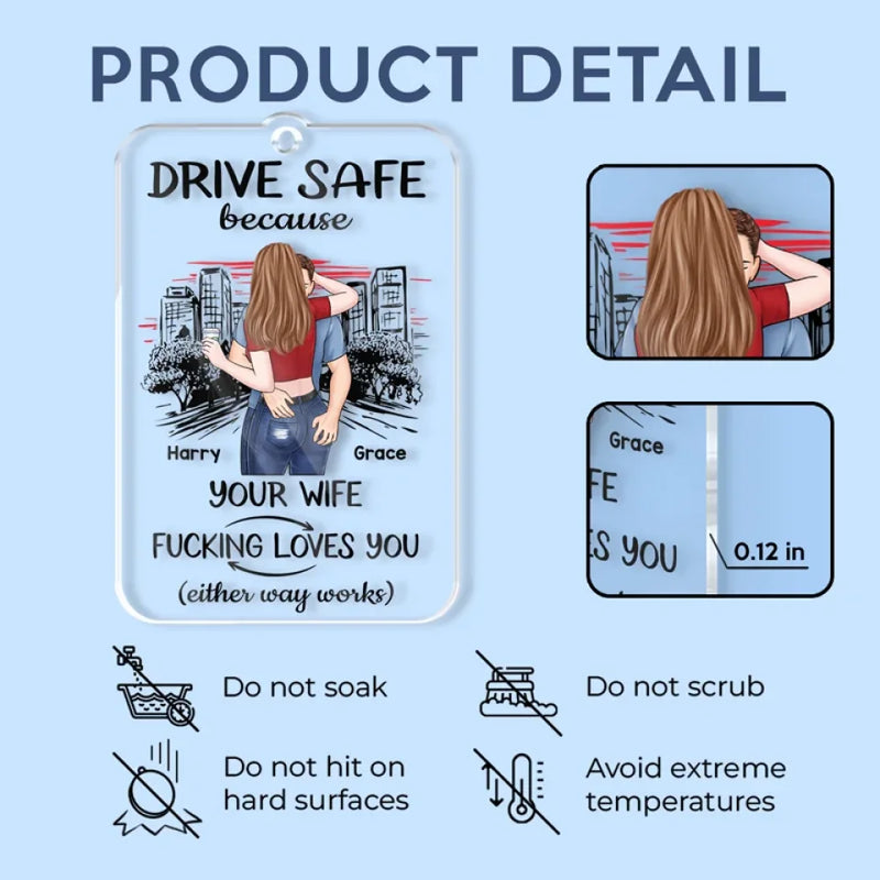 Custom Name Funny Wife Gifts - Personalized Car Ornament