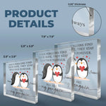 Custom Name Penguin Couple Gifts - Personalized Shaped Acrylic Plaque