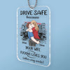 Take Care While You’re On The Road - Couple Personalized Custom Car Ornament - Acrylic Custom Shaped - Gift For Husband Wife, Anniversary